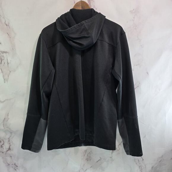 North Face Jacket Mens Large Black Fleece Full Zip Mid Layer Lightweight Hooded - Picture 7 of 15